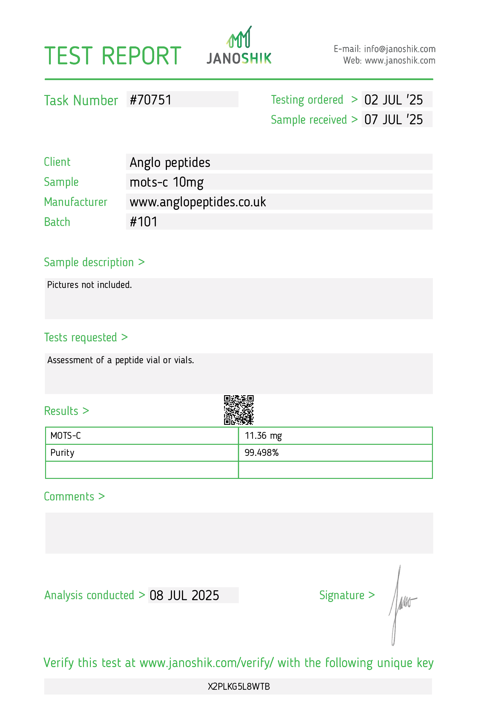 MOTS-c Peptide – 10mg Vial