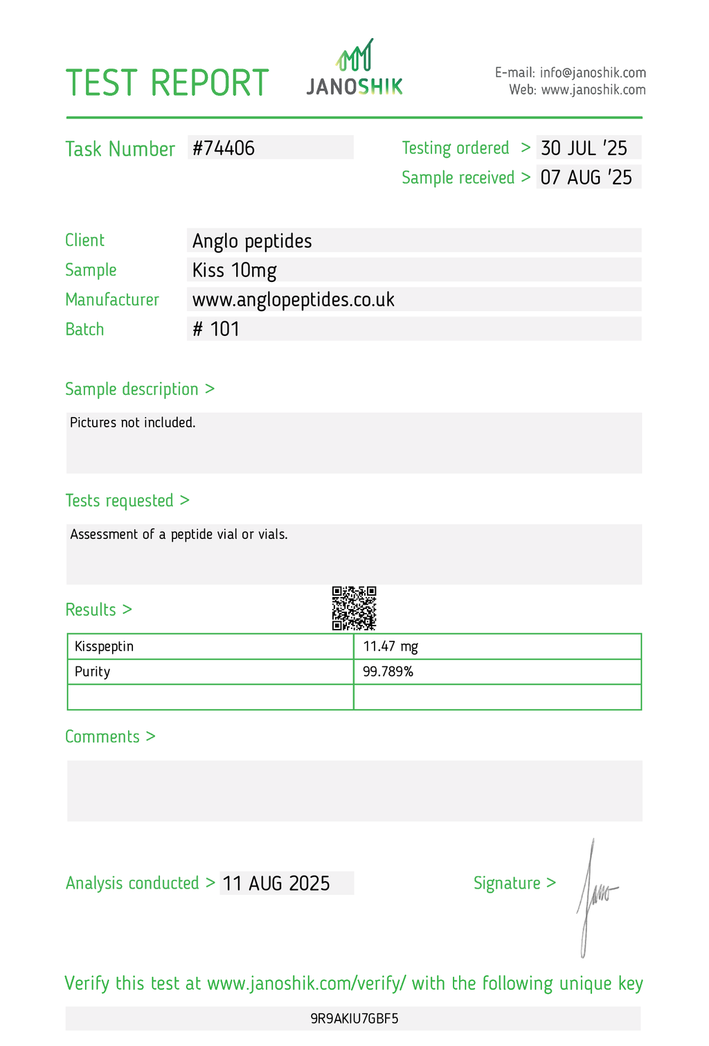Kisspeptin Peptide – 10mg Vial