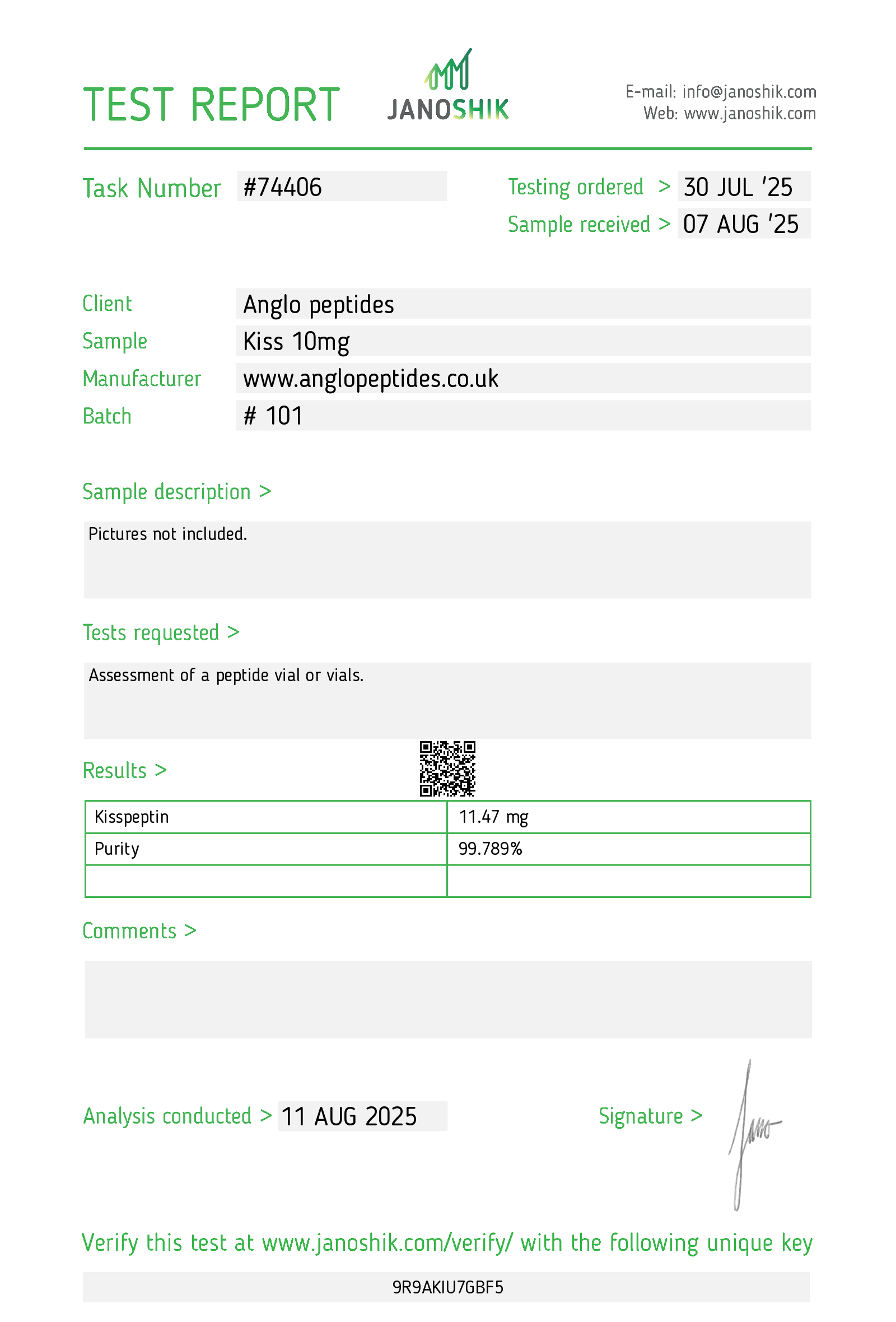 Kisspeptin Peptide – 10mg Vial