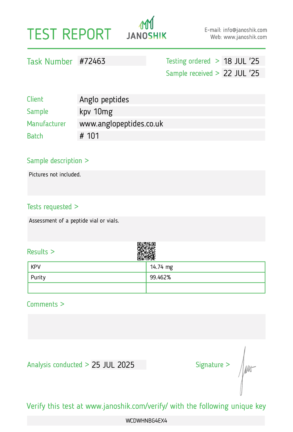 KPV Peptide – 10mg Vial