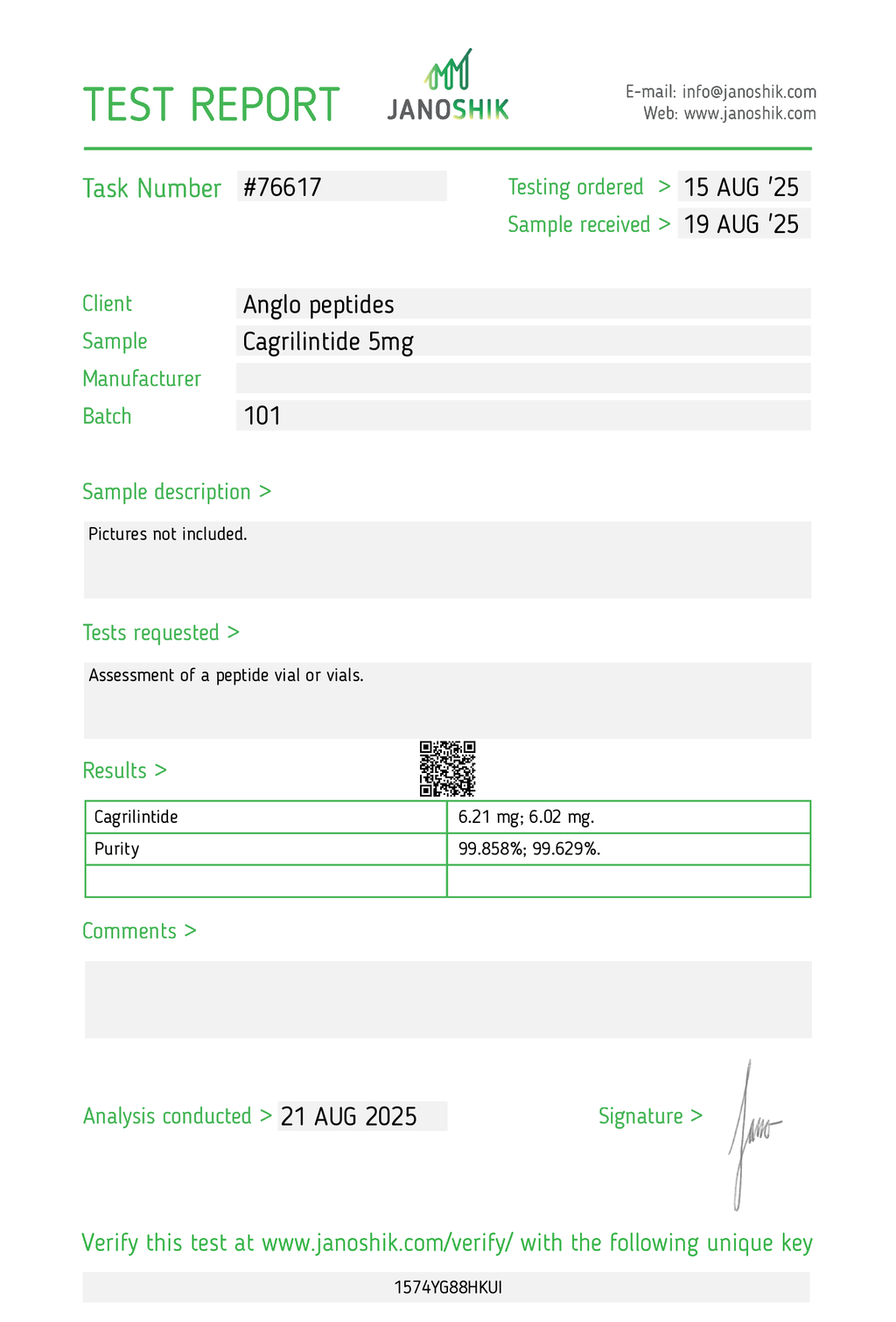 Cagrilintide Peptide – 5mg Vial