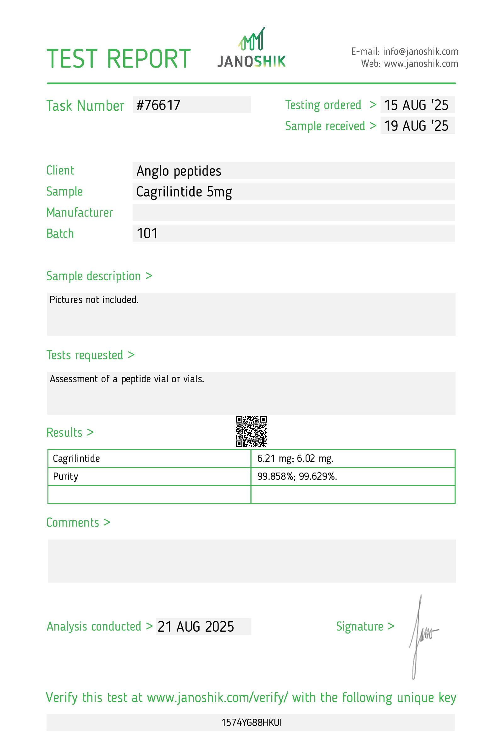Cagrilintide Peptide – 5mg Vial