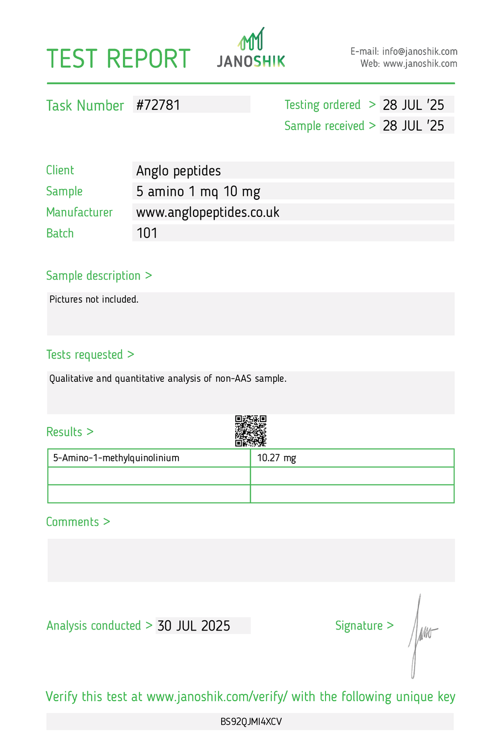 5-Amino-1MQ – 10mg Vial
