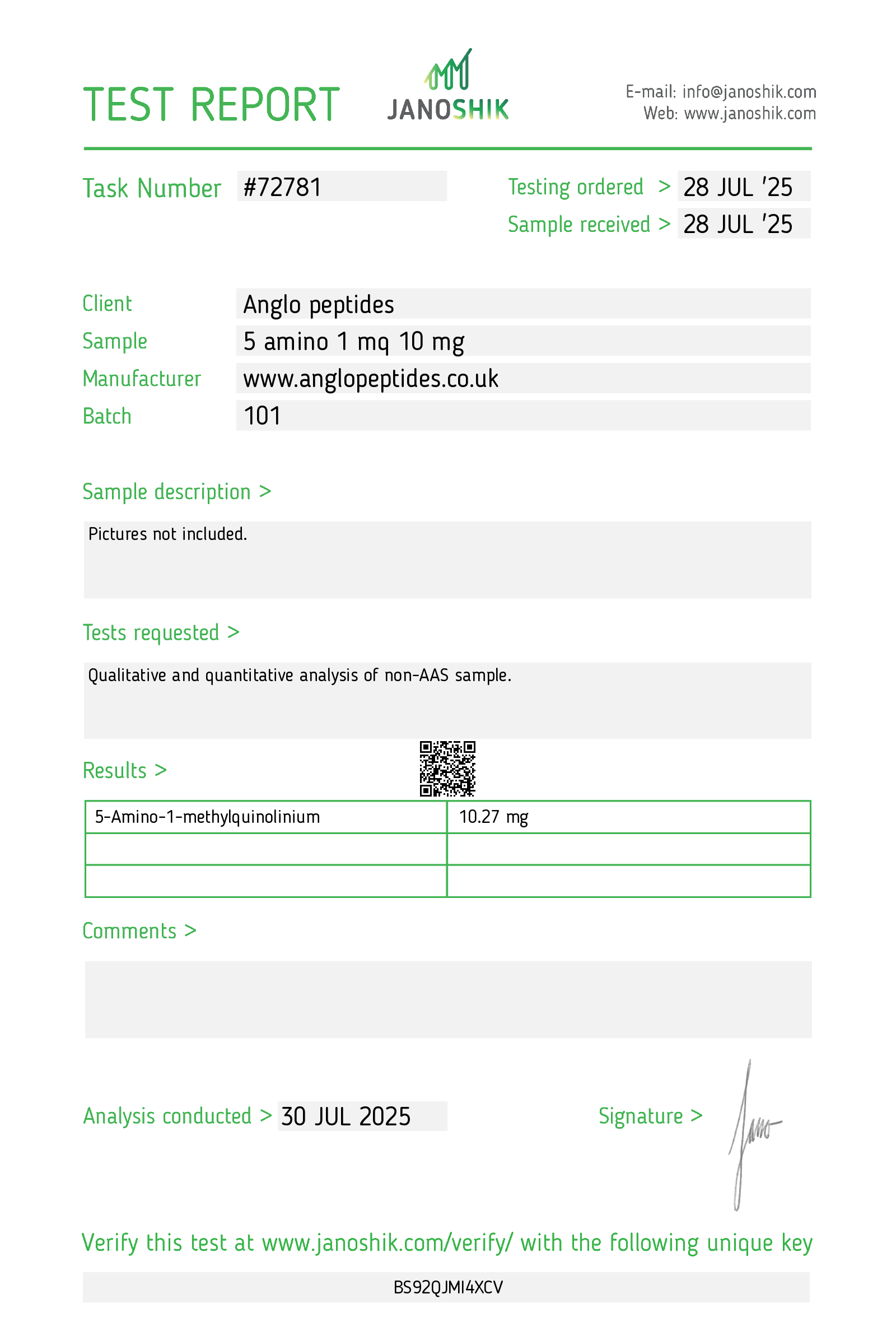 5-Amino-1MQ – 10mg Vial